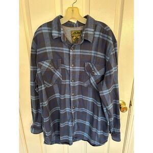 Anchorage Expedition Brand Blue & Green Flannel Long Sleeve Shirt  Mens 2XL